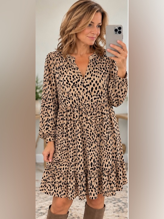 Vince Camuto Dresses & Skirts - Vince Camuto Leopard Print Tiered Dress |